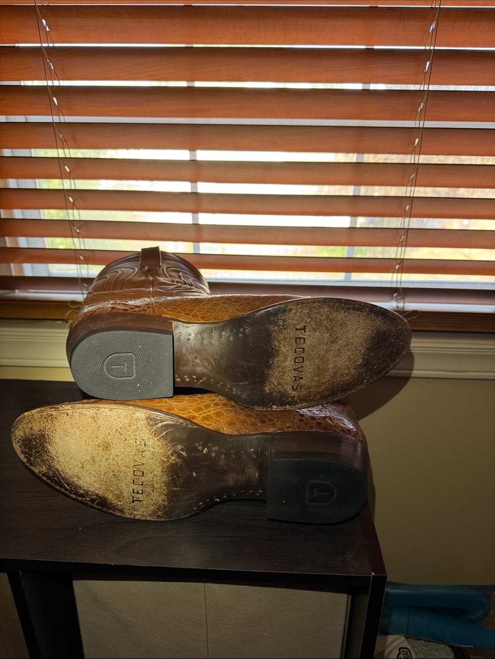 Tecovas Brown Caiman Leather Cowboy Boots - Picture 3 of 6